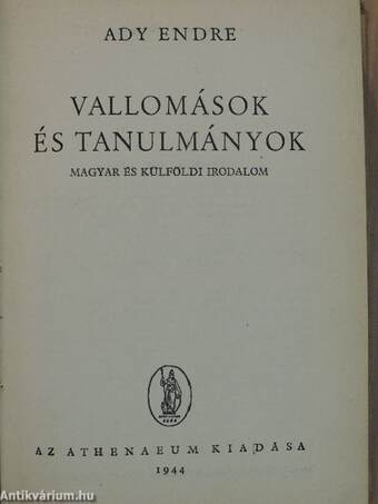 Vallomások és tanulmányok