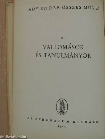 Vallomások és tanulmányok