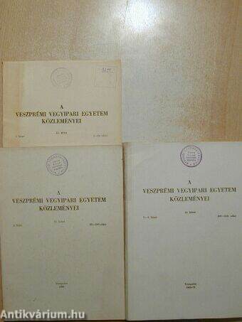 A Veszprémi Vegyipari Egyetem közleményei 11. kötet 1-4. füzet