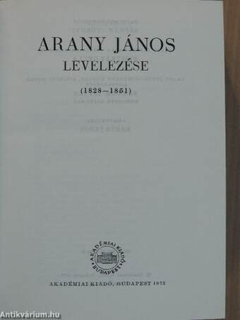 Arany János összes művei XV.