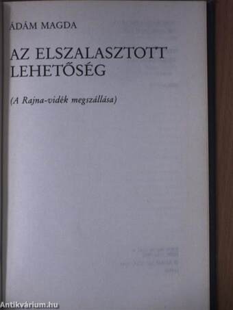 Az elszalasztott lehetőség