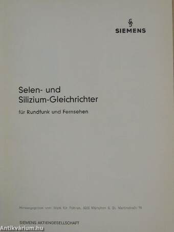 Selen- und Silizium-Gleichrichter für Rundfunk und Fernsehen