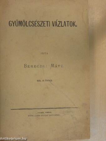 Gyümölcsészeti vázlatok III. (töredék)