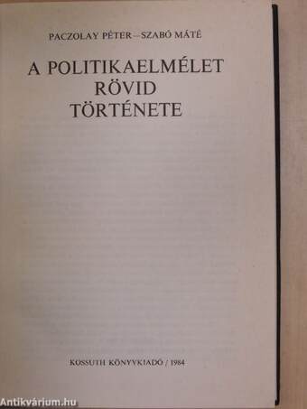 A politikaelmélet rövid története