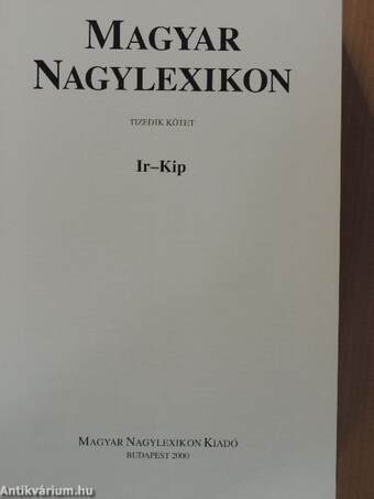 Magyar Nagylexikon 10. (töredék)