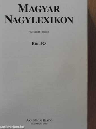 Magyar Nagylexikon 4. (töredék)