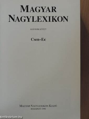 Magyar Nagylexikon 6. (töredék)