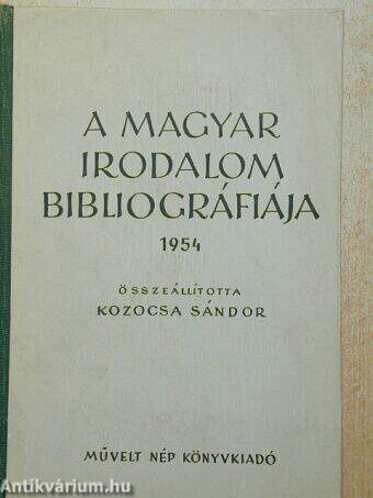 A magyar irodalom bibliográfiája 1954