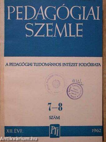 Pedagógiai szemle 1962. július-december 