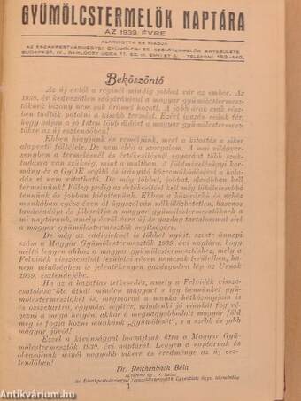 Gyümölcstermelők naptára 1939./Baromfitenyésztési rádiótanfolyam/A méhtenyésztés alapismeretei/Méhészeti rádiótanfolyam