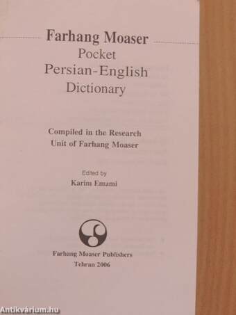 Pocket Persian-English Dictionary