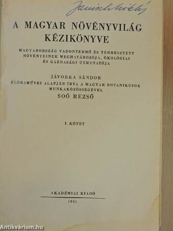 A magyar növényvilág kézikönyve I-II.