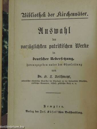 Ausgewählte Schriften des heiligen Chrysostomus I. (gótbetűs)