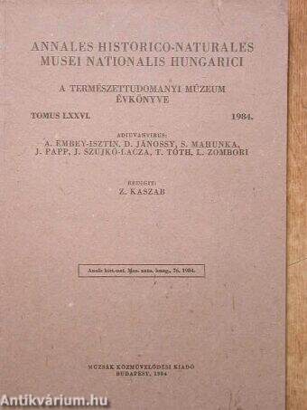 Annales Historico-Naturales Musei Nationalis Hungarici 1984.