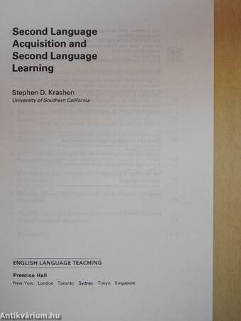 Second Language, Acquisition and Second Language Learning