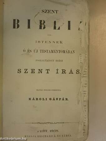 Szent Biblia (rossz állapotú)