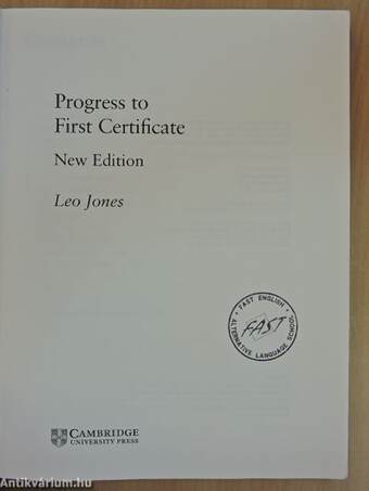 Progress to First Certificate