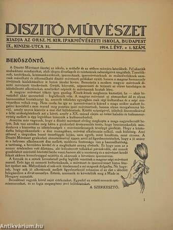 Diszitő művészet 1914/1. - Mutatványszám