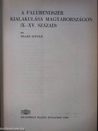 A falurendszer kialakulása Magyarországon