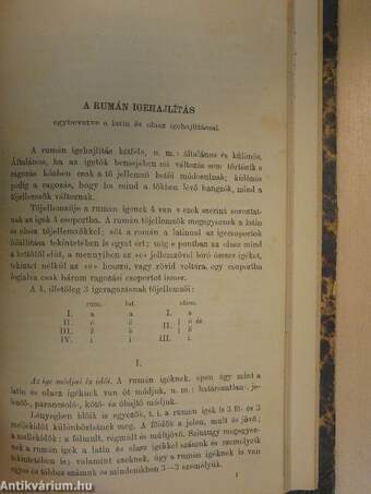 Rationelle theoretisch-praktische Grammatik zum Unterricht in der italienischen Sprache (gótbetűs)/A rumán igehajlítás