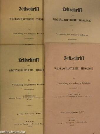 Zeitschrift für Wissenschaftliche Theologie 1860/1-4.