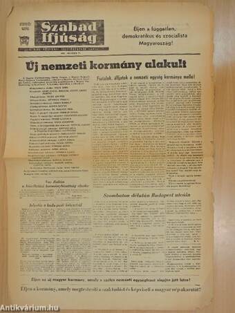 Szabad Ifjúság 1956. október 27. - Rendkívüli kiadás