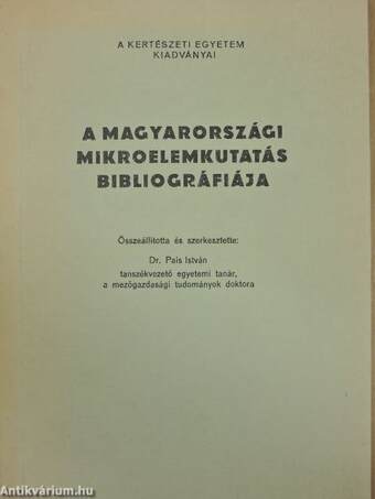 A magyarországi mikroelemkutatás bibliográfiája