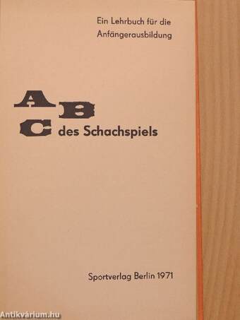 ABC des Schachspiels