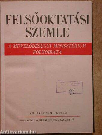 Felsőoktatási Szemle 1958. január-december