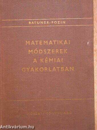 Matematikai módszerek a kémiai gyakorlatban