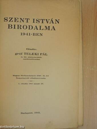 Szent István birodalma 1941-ben