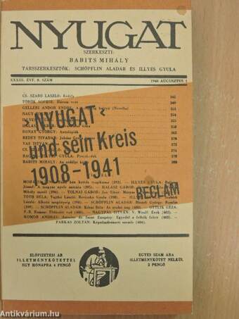 "Nyugat" und sein Kreis 1908-1941