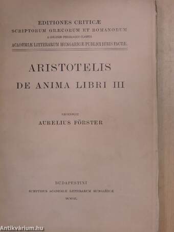 Aristotelis De Anima 