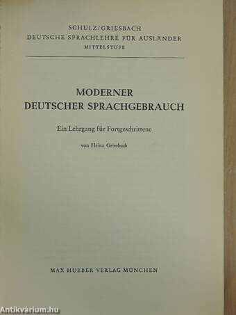 Moderner Deutscher Sprachgebrauch