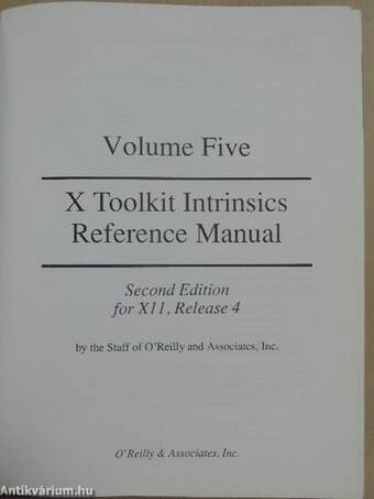 X Toolkit Intrinsics Reference Manual