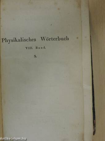 Physikalisches Wörterbuch VIII. (töredék)