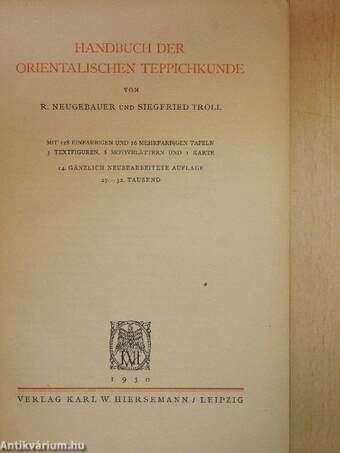 Handbuch der Orientalischen Teppichkunde