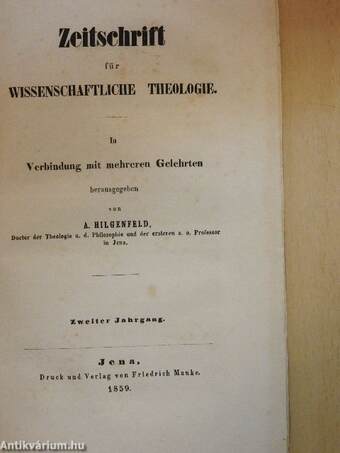 Zeitschrift für Wissenschaftliche Theologie 1859/4.