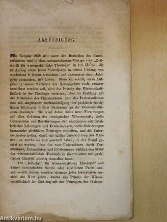 Zeitschrift für Wissenschaftliche Theologie 1858/1.