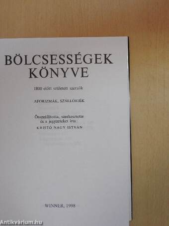 Bölcsességek könyve I.