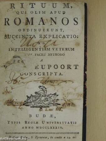 Rituum, qui olim apud Romanos obtinuerunt (rossz állapotú)