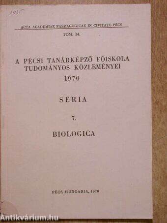 A Pécsi Tanárképző Főiskola Tudományos Közleményei 1970.