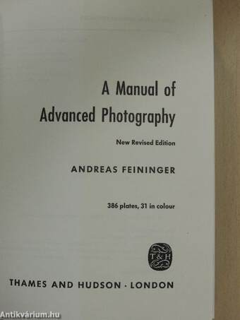 A Manual of Advanced Photography