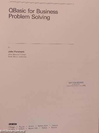 QBasic for Business Problem Solving