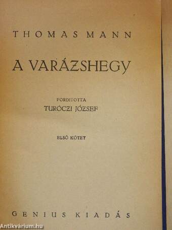 A varázshegy I-IV.