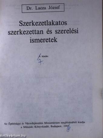 Szerkezetlakatos szerkezettan és szerelési ismeretek