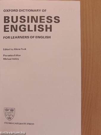 Oxford Dictionary of Business English for Learners of English