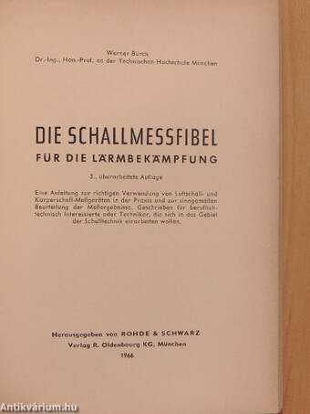 Die Schallmessfibel für die Lärmbekämpfung