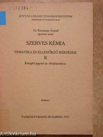 Szerves kémia II.