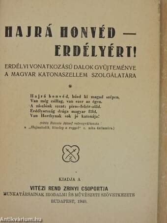 Hajrá honvéd - Erdélyért! 